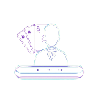 Neon-Live-Dealer-Tisch-Icon f&uuml;r Live Casino online bei GambleZen