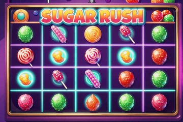 Sugar Rush 1000 Slot mit S&uuml;&szlig;igkeiten-Grid und Multiplikatoren bei GambleZen