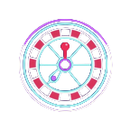 Neon-Roulette-Rad-Icon f&uuml;r Tischspiele im GambleZen Online Casino